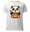 Чоловіча преміум футболка Панда рамен Білий фото