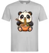 Мужская футболка Панда рамен Серый фото