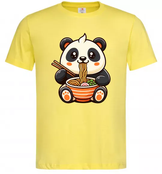Мужская футболка Панда рамен Лимонный фото