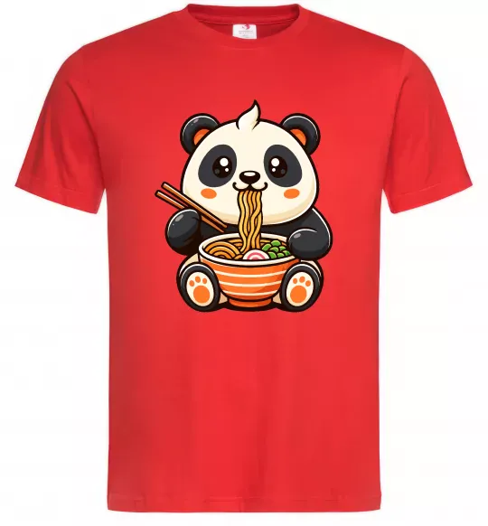 Мужская футболка Панда рамен Красный фото