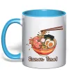 Чашка с цветной ручкой Ramen time Голубой фото