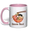 Чашка с цветной ручкой Ramen time Нежно розовый фото