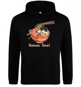 Мужская толстовка (худи) Ramen time Черный фото