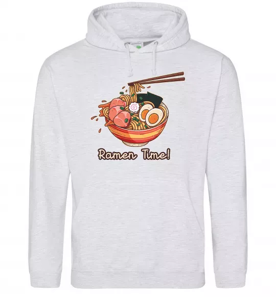 Чоловіча толстовка (худі) Ramen time Сірий меланж фото