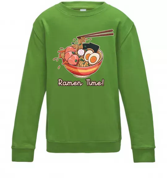 Дитячий світшот Ramen time Лаймовий фото