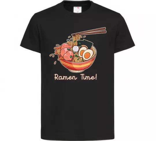 Дитяча футболка Ramen time Чорний фото
