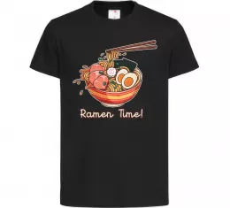 Дитяча футболка Ramen time Чорний фото