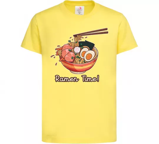 Дитяча футболка Ramen time Лимонний фото
