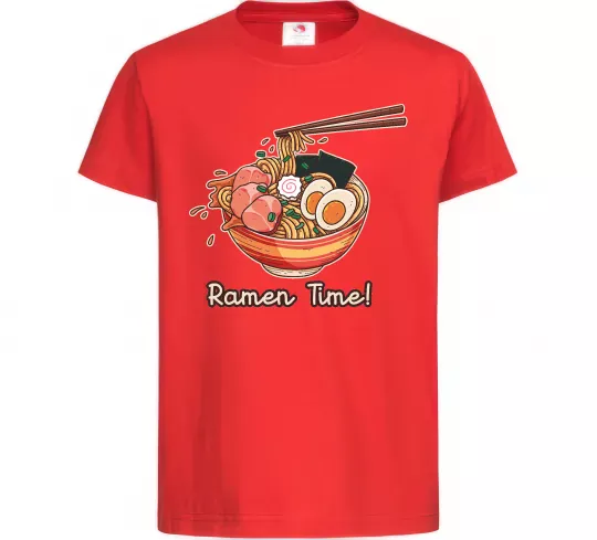 Дитяча футболка Ramen time Червоний фото