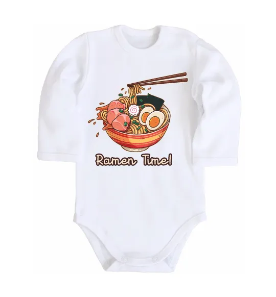 Дитячий бодік Ramen time Білий фото