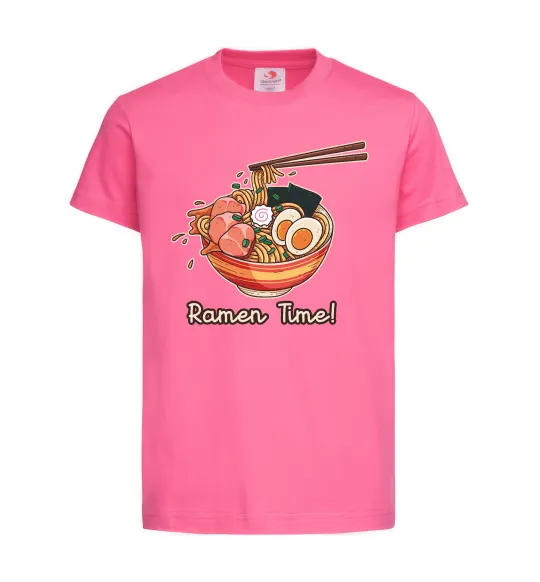 Дитяча футболка Ramen time Яскраво-рожевий фото