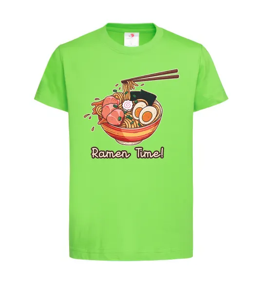 Дитяча футболка Ramen time Лаймовий фото