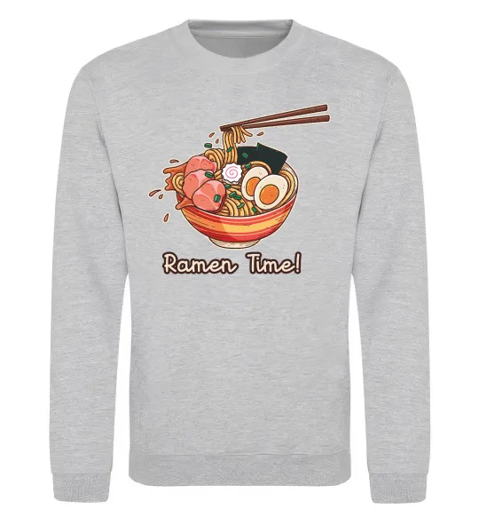 Світшот Ramen time Сірий меланж фото