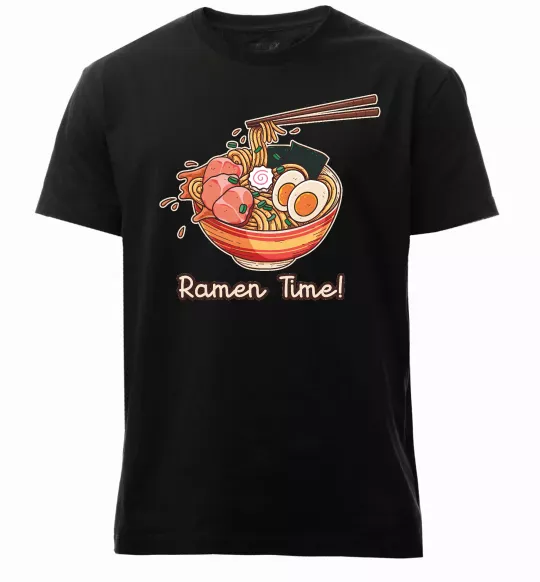 Мужская премиум футболка Ramen time Черный фото