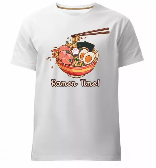 Мужская премиум футболка Ramen time Белый фото