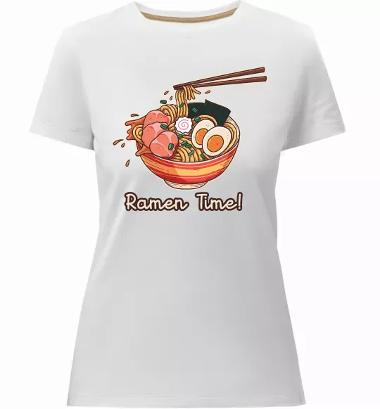Женская премиум футболка Ramen time Белый фото
