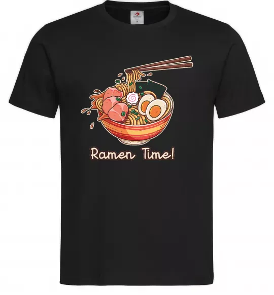 Мужская футболка Ramen time Черный фото