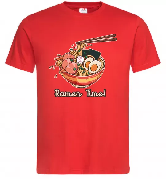 Мужская футболка Ramen time Красный фото