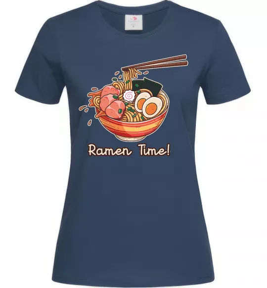 Жіноча футболка Ramen time Темно-синій фото