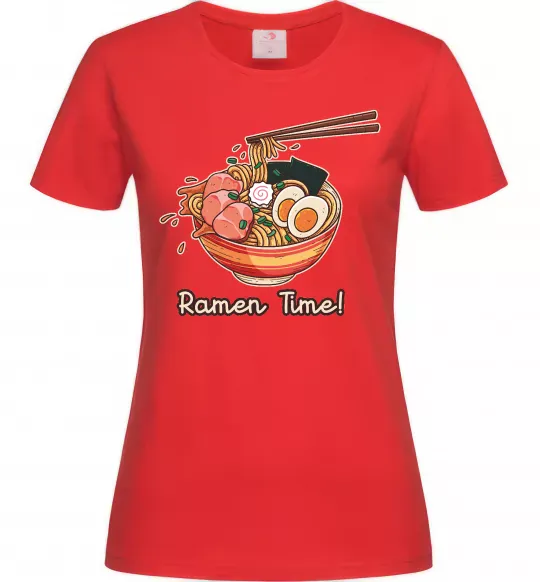 Жіноча футболка Ramen time Червоний фото
