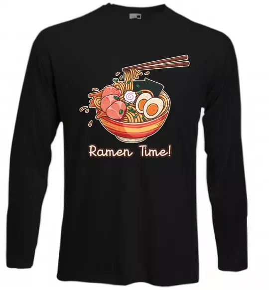 Лонгслів Ramen time Чорний фото