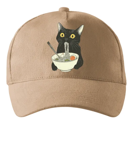 Кепка Ramen cat Песочный фото