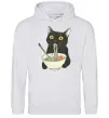 Чоловіча толстовка (худі) Ramen cat Сірий меланж фото