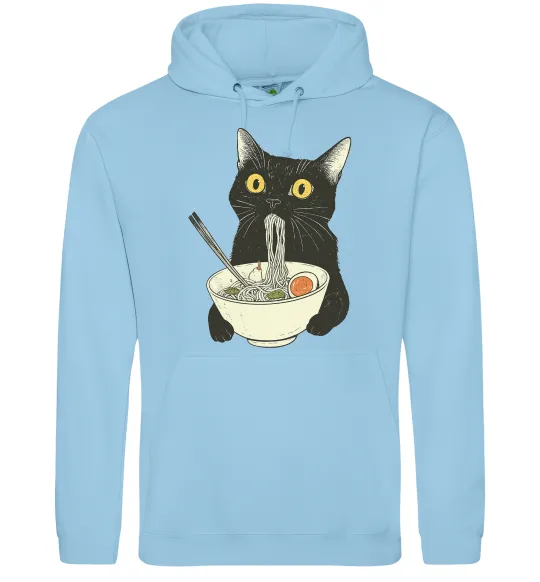 Мужская толстовка (худи) Ramen cat Голубой фото