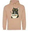 Жіноча толстовка (худі) Ramen cat Пісочний фото