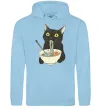 Женская толстовка (худи) Ramen cat Голубой фото