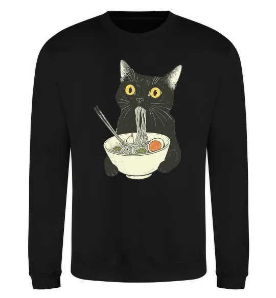Свитшот Ramen cat Черный фото