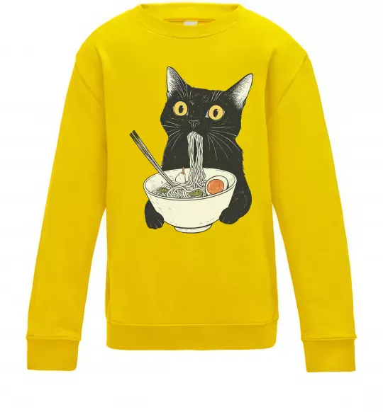 Дитячий світшот Ramen cat Сонячно жовтий фото