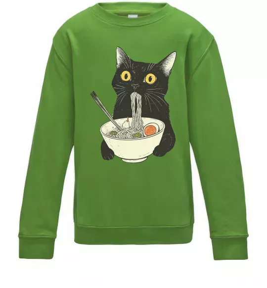 Дитячий світшот Ramen cat Лаймовий фото