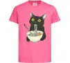 Детская футболка Ramen cat Ярко-розовый Детская футболка Ramen cat Ярко-розовый фото