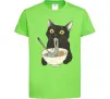 Детская футболка Ramen cat Лаймовый Детская футболка Ramen cat Лаймовый фото