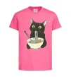 Детская футболка Ramen cat Ярко-розовый фото