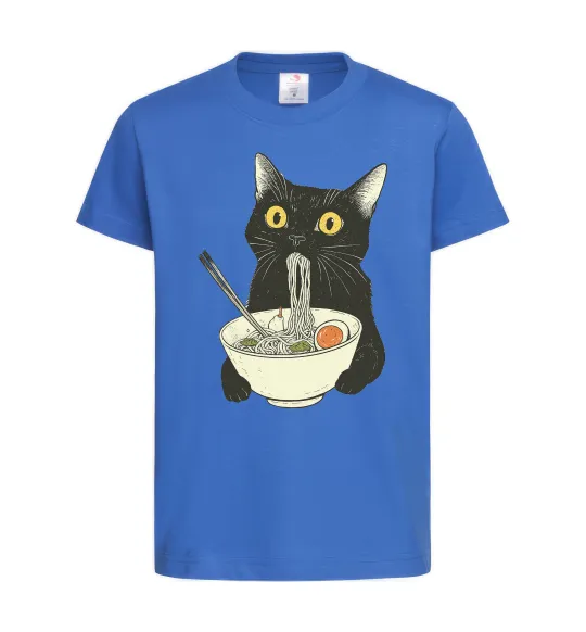 Детская футболка Ramen cat Ярко-синий фото