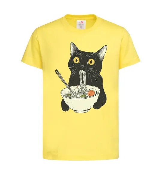 Детская футболка Ramen cat Лимонный фото