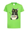 Детская футболка Ramen cat Лаймовый фото