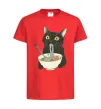Детская футболка Ramen cat Красный фото