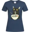 Женская футболка Ramen cat Темно-синий фото