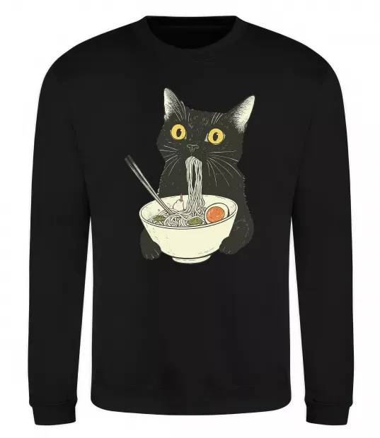 Свитшот Ramen cat Черный фото