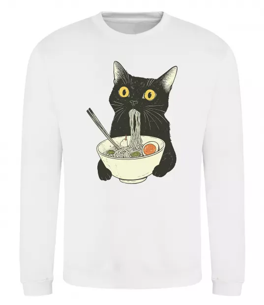 Свитшот Ramen cat Белый фото