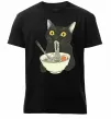 Чоловіча преміум футболка Ramen cat Чорний фото