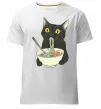 Чоловіча преміум футболка Ramen cat Білий фото
