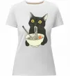 Женская премиум футболка Ramen cat Белый фото