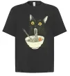 Футболка Оверсайз Ramen cat Черный фото