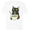Футболка Оверсайз Ramen cat Белый фото