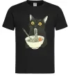 Мужская футболка Ramen cat Черный фото