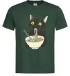 Мужская футболка Ramen cat Темно-зеленый фото